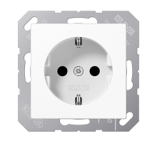 JUNG Штепсельная розетка SCHUKO 16A 250V~ с защитой от детей термопласт белая