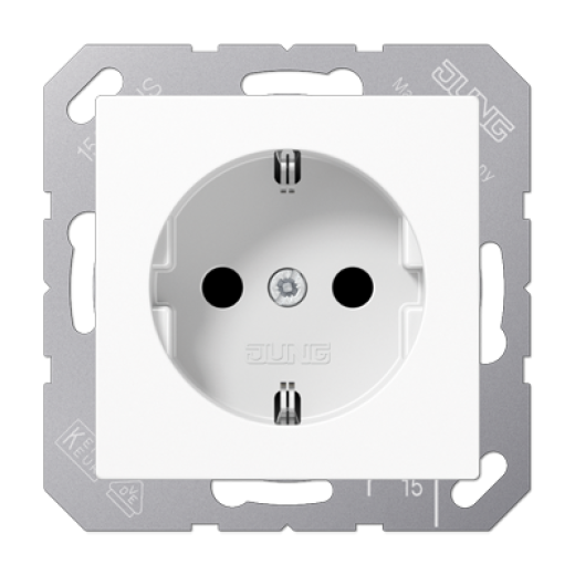 Штепсельная розетка SCHUKO 16A 250V~ с защитой от детей, термопласт, белая