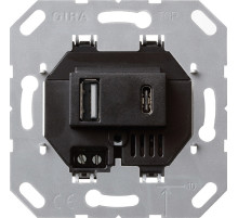 Gira Мех роз USB 2-ая A+C черный