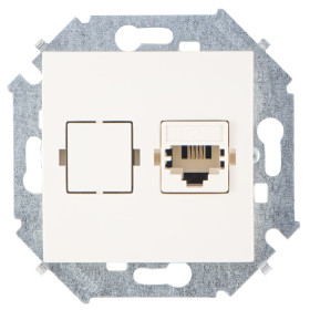 Simon 15 Бежевая Розетка ТЛФ 1-ая RJ11, винт.зажим
