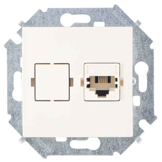 Simon 15 Бежевый Розетка телефонная RJ11, винт.заж.