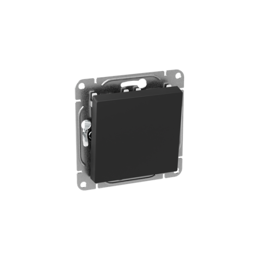 Механизм выключателя, одноклавишный, кнопочный, чёрный Эпика EKF