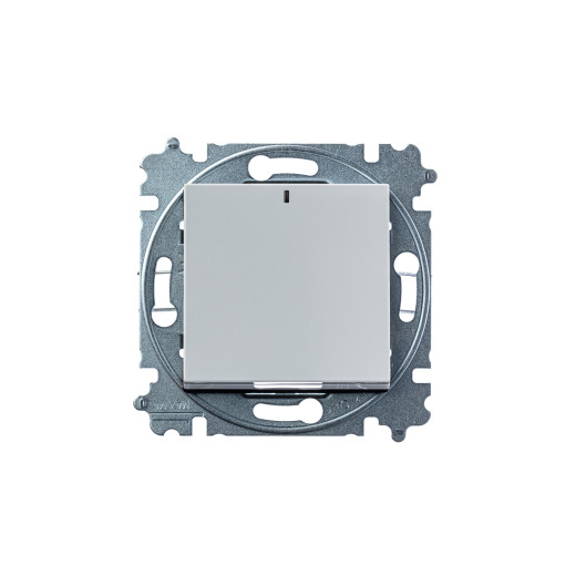 Выключатель одноклавишный с подсветкой ABB Levit серый / белый