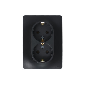 Systeme Electric Glossa Антрацит Розетка 2-ая с/з, 16А (в сборе)