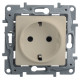 Розетка 2К+З - немецкий стандарт - винтовые зажимы - 16 А - 250 В~ - Etika - слоновая кость