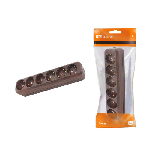 Колодка розеточная 6 гнезд 2П+3 16А 250В 