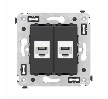 DKC Avanti Телефонная розетка RJ-12 без шторки в стену двойная, 