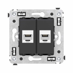 DKC Avanti Телефонная розетка RJ-12 без шторки в стену двойная, 