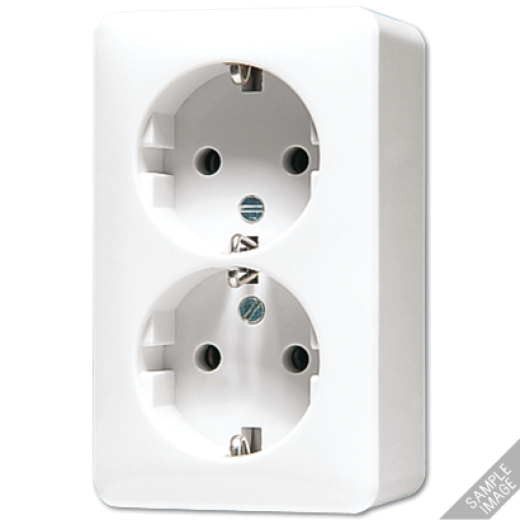 Штепсельная розетка SCHUKO для накладного монтажа, 16A 250V ~ сдвоенная, слоновая кость