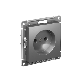 Systeme Electric AtlasDesign Сталь Розетка без заземления без шторок, 16А, мех., быстрозажим. клем.