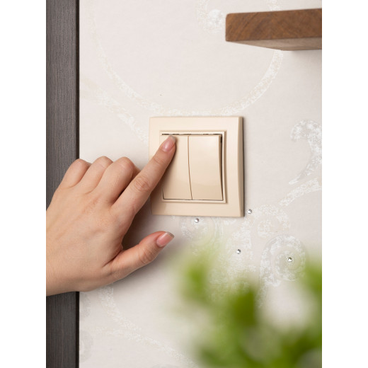 Выключатель 2-кл. СП 10А бежевый Минск EKF