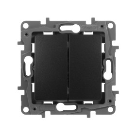 Legrand Etika Антрацит Выключатель 2-клавишный, авт.клеммы, 10 AX, 250 В.
