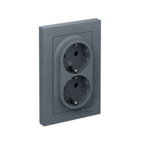 Systeme Electric AtlasDesign Грифель Розетка с/з двойная, 16А, в сборе