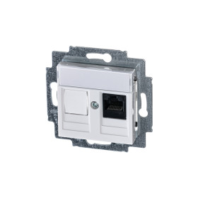 ABB EPJ Levit белый / белый Розетка компьютерная RJ45 кат,5e+заглуш,, белый