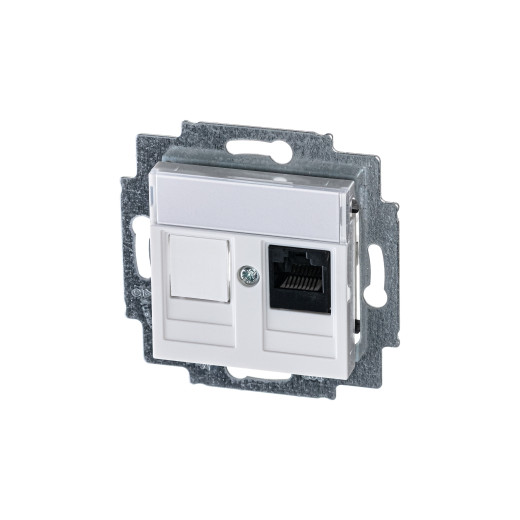 Розетка информационная ABB Levit RJ45 категория 5e и заглушка белый