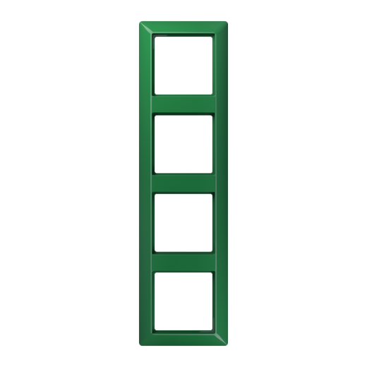 Рамка 4-кратная для вертикальной и горизонтальной установки, термопласт, зеленая