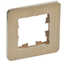 IEK BRITE DECOR Шампань металл скругл.угол Рамка 1-м РУ-1-1-Бр RE AL