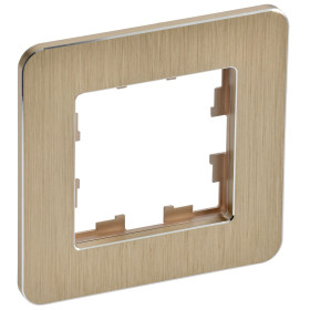 IEK BRITE DECOR Шампань металл скругл.угол Рамка 1-м РУ-1-1-Бр RE AL