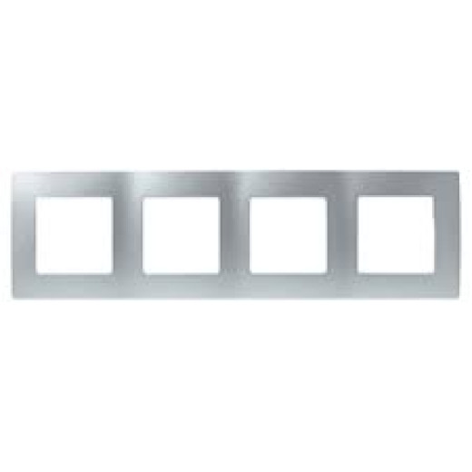 Рамка 4 поста - Legrand Etika - алюминий