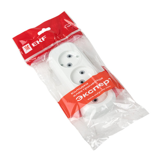 Колодка 3 гн. 10А 2,2кВт б/з Эксперт EKF PROxima