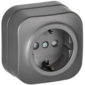 IEK GLORY Роз. с з/к/ш о/у 16А РСш20-3-ХСм сталь м.