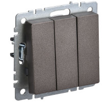 IEK BRITE BASE Темн.бронза Выключ. 3-кл 10А ВС10-3-0-БрТБ