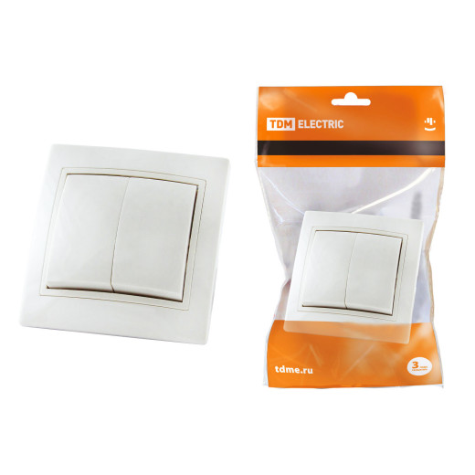 Выключатель 2 кл. 10А (основание керамика) белый 