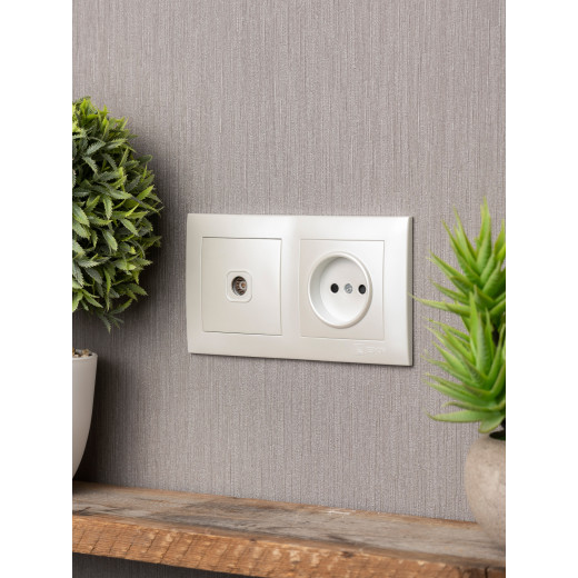 Валенсия Рамка 2-местная жемчуг EKF