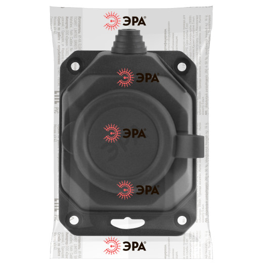 Колодка ЭРА K-1e-B-IP44 каучуковая с заземлением 1 розетка 16A IP44 черная