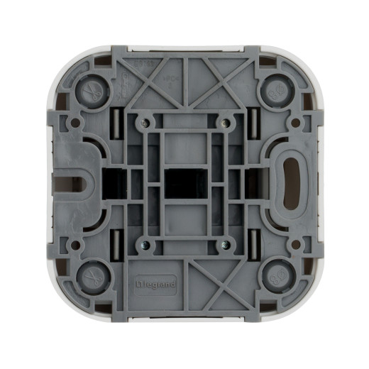 Переключатель двухклавишный - Legrand Quteo - IP20 10A 250В винтовые зажимы накладной монтаж - белый