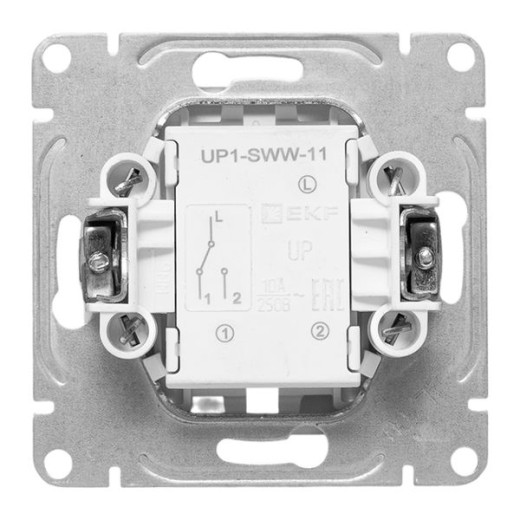 Механизм выключателя, одноклавишный, проходной, белый Эпика EKF