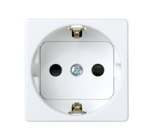 Simon 27 Мех Белая Розетка 2к+з Schuko с шторками, винтовой зажим, 10/16А 250V