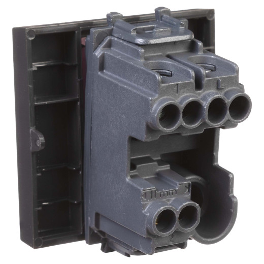 Переключатель одноклавишный модульный, Avanti, черный матовый, 2 модуля