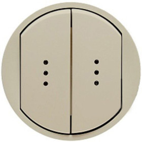 Legrand DIY Celiane Беж Переключатель двухклавишный на два направления с подсветкой.