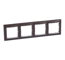 Legrand Valena Темное дерево/Серебро Рамка 4-ая горизонт..