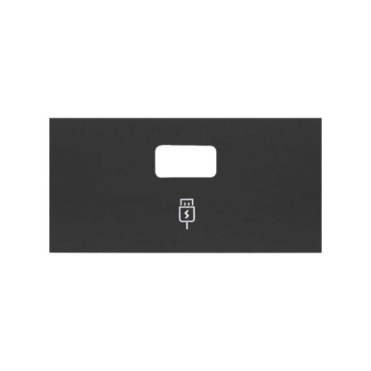 Simon 100 Черный матовый  Накладка зарядного устройства USB SmartCharge
