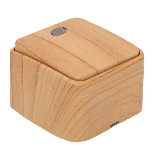 Выключатель 1-клавишный ОП Минск 10А с индикатором светлое дерево EKF