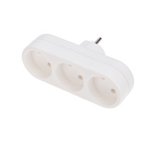 REXANT Тройник электрический линейный, 6-10 А, без заземления, белый.