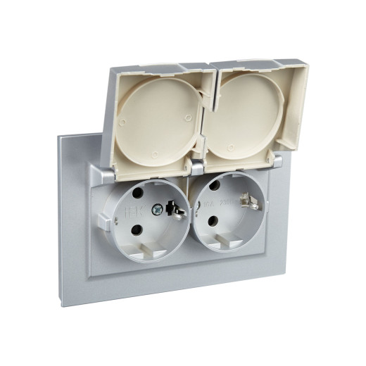 BRITE Роз. 2-я с кр. 16А в сб IP44 РСбш12-3-44-БрА алюм. IEK