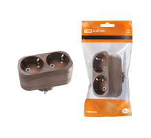 TDM Блок на 2 гнезда 2П+З плоский 16А 250B 