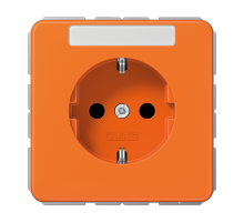 JUNG Штепсельная розетка SCHUKO 16A 250V~ с защитой от детей и полем для надписи, оранжевая