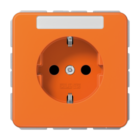 JUNG Штепсельная розетка SCHUKO 16A 250V~ с защитой от детей и полем для надписи, оранжевая