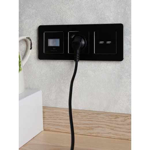 BRITE Роз. USB A+A 3,1А РЮ10-1-БрЧ черн. IEK