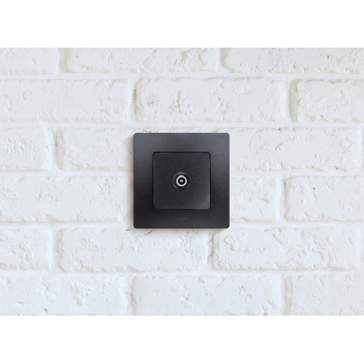 Розетка TV (телевизионная) - Legrand Etika - проходная - антрацит