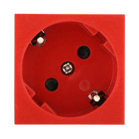 Ecoplast LK45 Розетка с заземляющими контактами, с защитными шторками, 16 А, 250 В, под углом 45 градусов (красная)