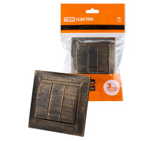 TDM Выключатель 3-х кл. 10А старинная бронза 