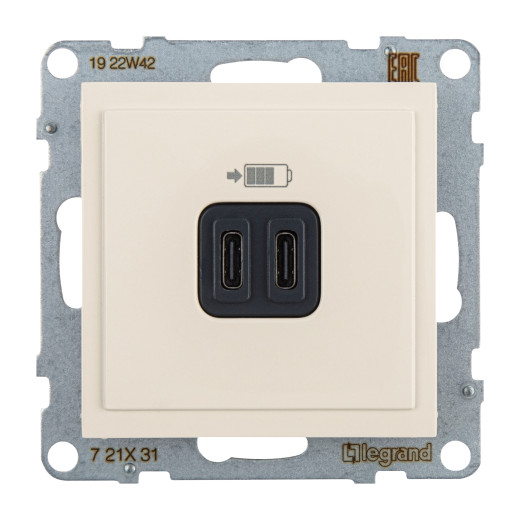 SUNO. Зарядное устройство USB 2 выхода Тип С - Тип С Цвет 