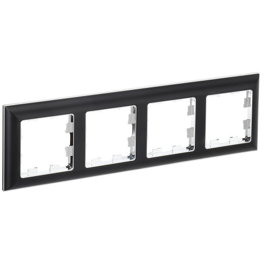 BRITE Рамка 4-мест. РУ-4-Бр хром/черн. IEK