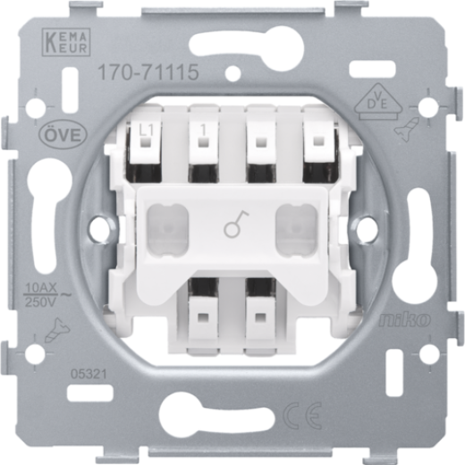 Механизм выключателя 1-клавишный пруж. клем.