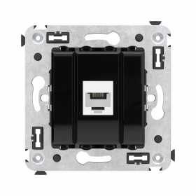 DKC Avanti Телефонная розетка RJ-12 без шторки в стену одинарная, 